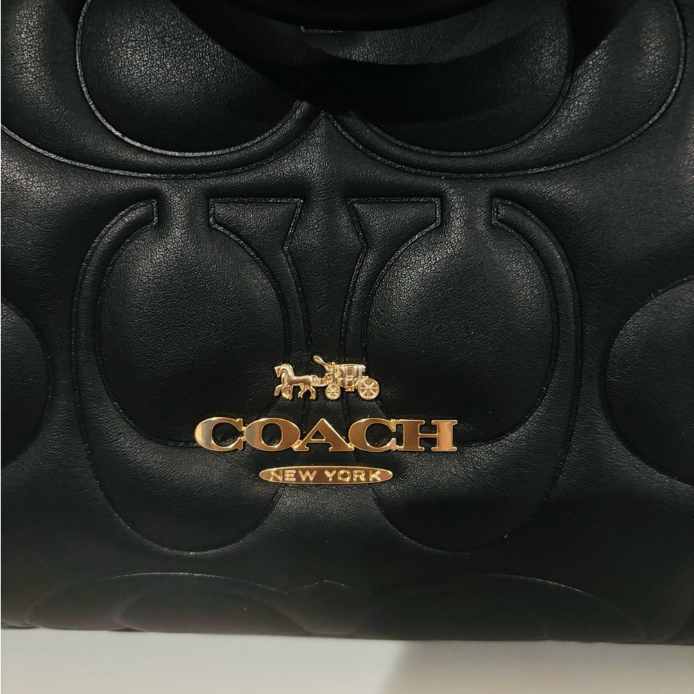 Coach Maggie Large Black Embossed Tote CY672 - Picture 2 of 4